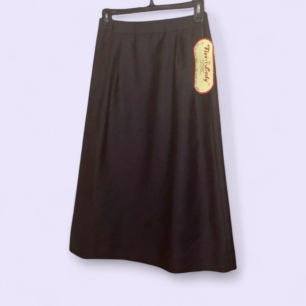 Vintage Black A Line Midi Skirt Size 6